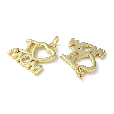 Mother's Day Rack Plating Brass Charms KK-P245-05G-1