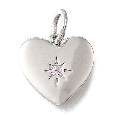 925 Sterling Silver Micro Pave Clear Cubic Zirconia Charms STER-V001-01P-10-1
