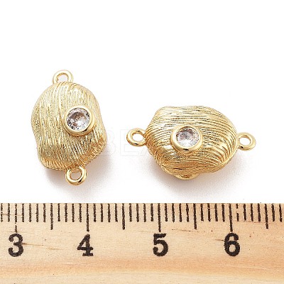 Brass Micro Pave Clear Cubic Zirconia Magnetic Clasps KK-C066-04G-1