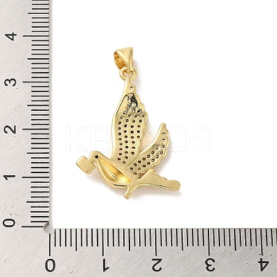 Rack Plating Brass Micro Pave Clear Cubic Zirconia Pendants KK-C047-20C-G-1