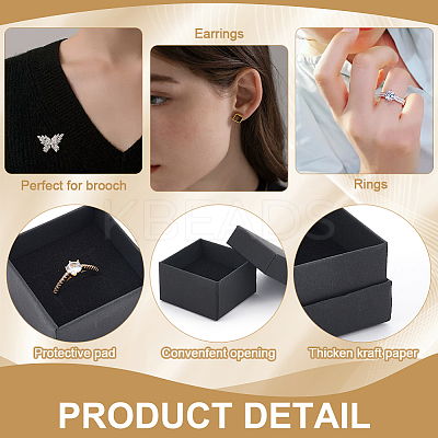 Square Paper Ring Storage Boxes LS-CON-WH0098-10-1
