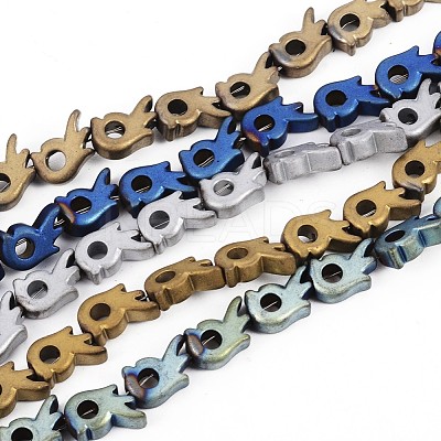 PVD Vacuum Plating Non-magnetic Synthetic Hematite Beads Strands G-F682-19-F-1