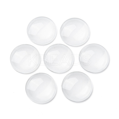 Transparent Glass Cabochons GGLA-R026-25mm-1