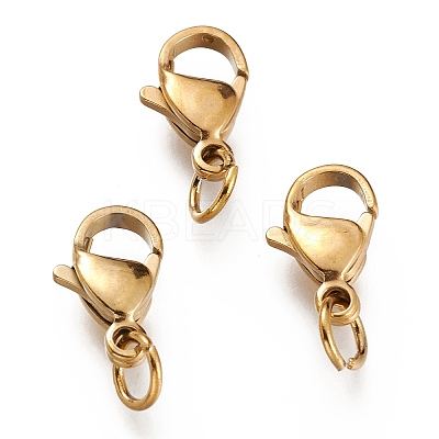 Ion Plating(IP) 304 Stainless Steel Lobster Claw Clasps LS-X-STAS-G240-01D-G-1