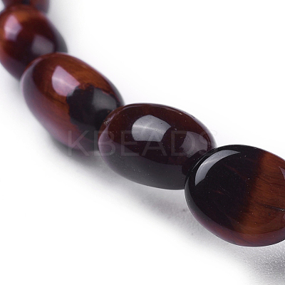 Dyed & Heated Natural Red Tiger Eye Bead Stretch Bracelets BJEW-K213-13-1