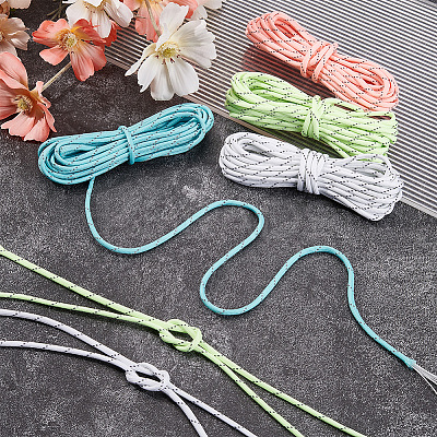 20M 4 Colors Luminous Glow in the Dark Polyester Cord AJEW-SP0004-85-1
