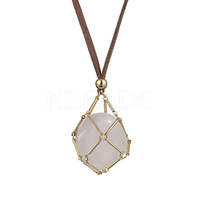 Crystal Holder Cage Necklaces NJEW-JN04586-03-1