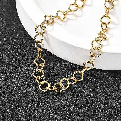 304 Stainless Steel Link Chain Bracelets for Women Men BJEW-A050-02G-1