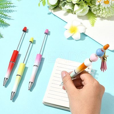 10Pcs ABS Plastic & Iron Ball-Point Pen AJEW-FS0001-41F-1