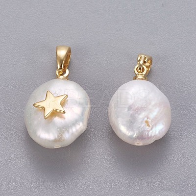 Natural Cultured Freshwater Pearl Pendants KK-L187-09G-1
