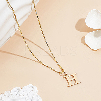 1pc 304 Stainless Steel Letter Pendant Necklaces NJEW-LP0001-38H-G-1
