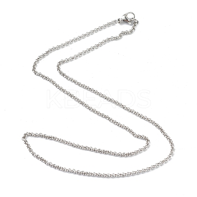 Non-Tarnish 304 Stainless Steel Rolo Chain Necklaces STAS-G244-81P-1