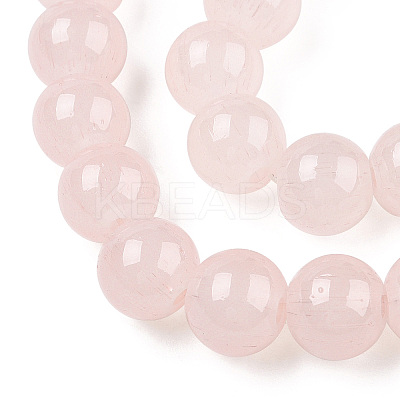 Baking Paint Imitation Jade Glass Round Bead Strands DGLA-Q021-8mm-41-1