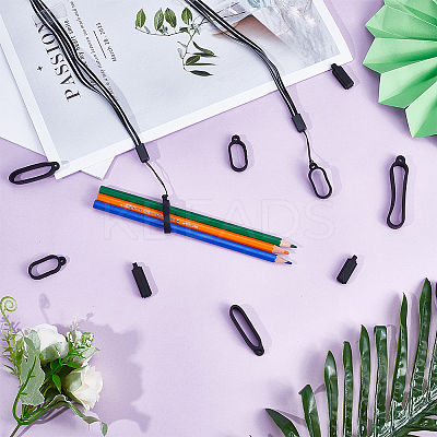 60Pcs Silicone Rings with 5 Strands Adjustable Necklace Lanyard Anti-Lost Pendant Holder MOBA-CP0001-01-1