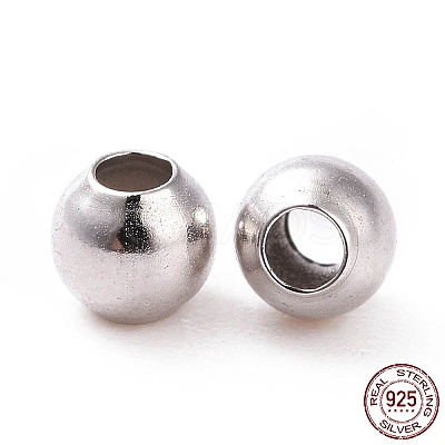 Wholesale Rhodium Plated 925 Sterling Silver Spacer Beads 