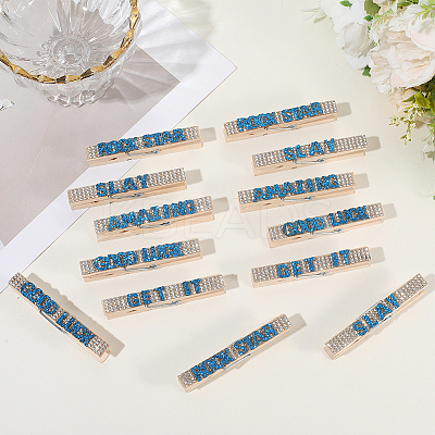 30Pcs 5 Styles Cheerleading Rhinestone Spirit Clips AJEW-SP0002-58A-1