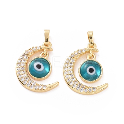 Brass Micro Pave Cubic Zirconia Pendants ZIRC-F136-06G-05-1