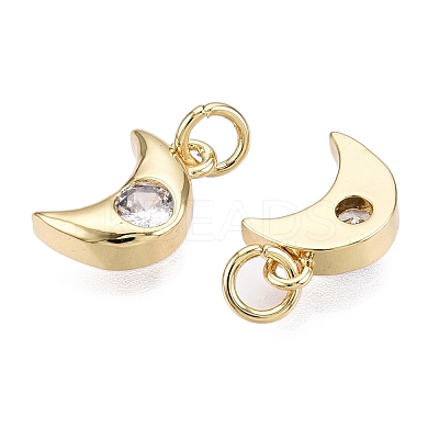 Brass Micro Pave Cubic Zirconia Charms KK-E068-VB230-B-1