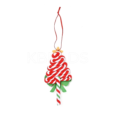 Christmas Tree Lollipop Handmade Polymer Clay Pendant Decorations LS-HJEW-P017-02D-1