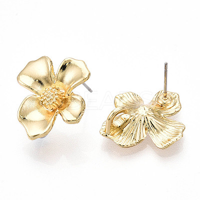 Flower Alloy Stud Earrings MAK-T011-02G-1