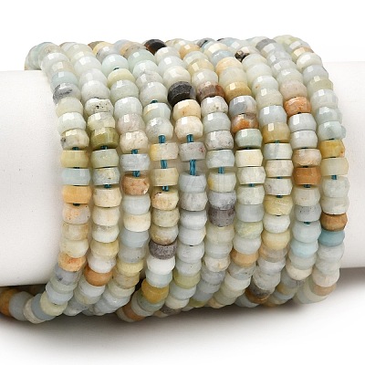 Natural Flower Amazonite Heishi Beads Strands G-A299-A17-01-1