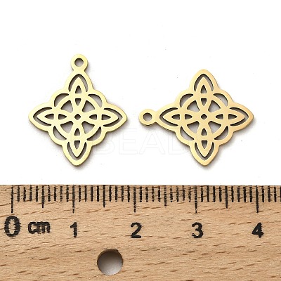 201 Stainless Steel Rhombus Pendants STAS-R166-01G-1