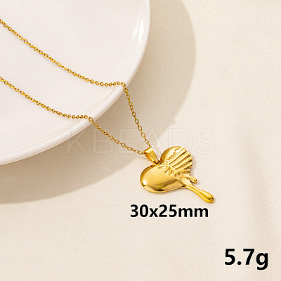 201 Stainless Steel Melting Heart Pendant Necklaces FS-WG515A3-02-1