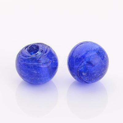 Handmade Silver Foil Glass Beads FOIL-R054-12mm-11-1