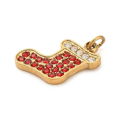 304 Stainless Steel Rhinestone Charms FIND-I062-01G-05-1