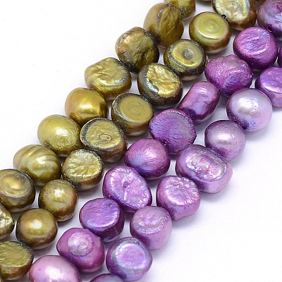 Dyed Natural Cultured Freshwater Pearl Beads Strands PEAR-L021-03-01A-1
