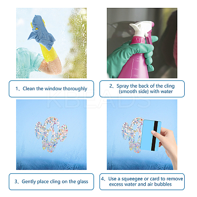 16Sheets 4 Style Waterproof PVC Colored Laser Stained Window Film Adhesive Stickers DIY-WH0256-059-1