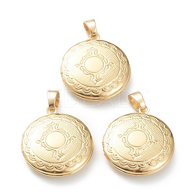 Brass Locket Pendants KK-P199-06G-1