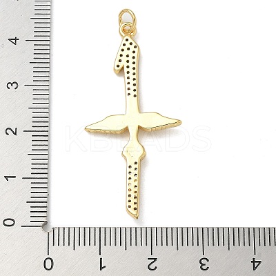 Rack Plating Brass Micro Pave Cubic Zirconia Pendants KK-K392-44G-1