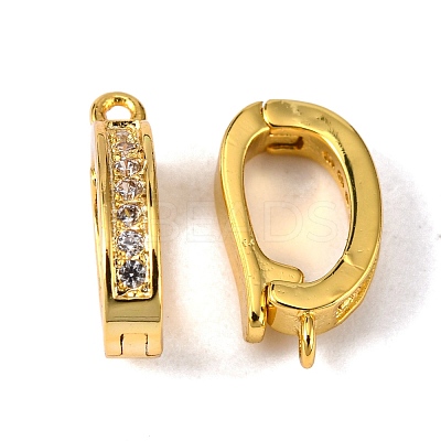 Brass Micro Pave Cubic Zirconia Enhancer Shortener Pendant Bails ZIRC-P007-03G-NR-1