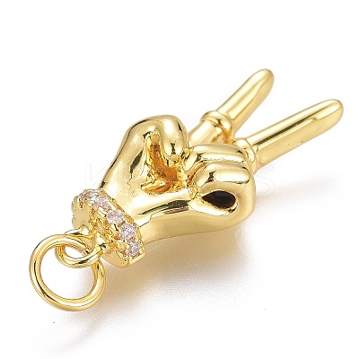 Brass Micro Pave Clear Cubic Zirconia ASL Pendants LS-ZIRC-Z008-32G-1