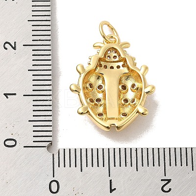 Brass Pink Cubic Zirconia Pendants KK-M278-11G-1