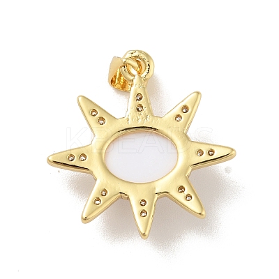 Brass Micro Pave Cubic Zirconia Pendants KK-B059-46G-C-1