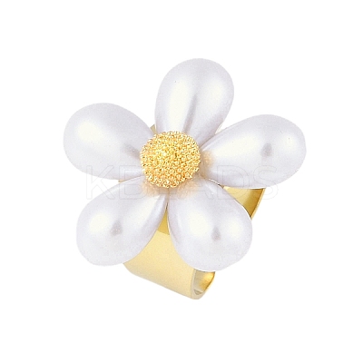 Flower Natural Shell Finger Rings LS-RJEW-H234-02G-1
