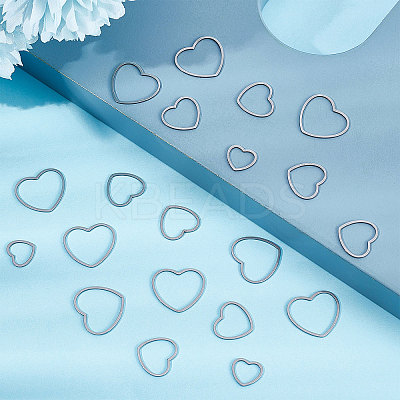 60Pcs 3 Style 304 Stainless Steel Linking Ring STAS-SC0004-19-1