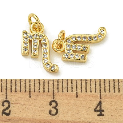 Rack Plating Brass Micro Pave Cubic Zirconia Pendants KK-K386-02A-G-1