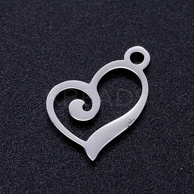 Non-Tarnish 304 Stainless Steel Heart Charms A-STAS-Q201-JN320-1-1
