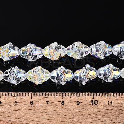 Electroplate Transparent Glass Beads Strands EGLA-N020-03A-1