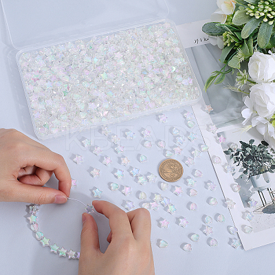 800Pcs 2 Styles Eco-Friendly Transparent Acrylic Beads TACR-SP0001-01B-1