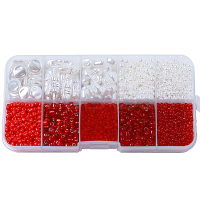 DIY 10 Style ABS & Acrylic Beads Jewelry Making Finding Kit DIY-N0012-05G-1