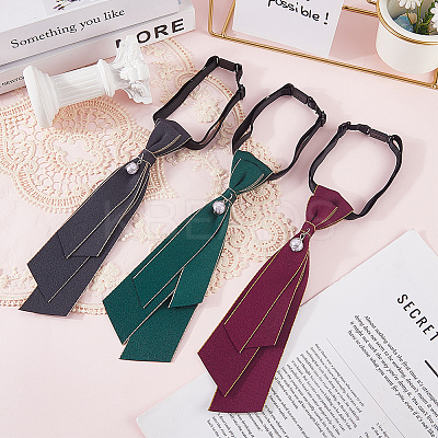 3Pcs 3 Colors Adjustable Polyester Necktie AJEW-CY0001-43-1
