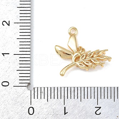 Brass Micro Pave Clear Cubic Zirconia Pendants KK-G545-04G-1