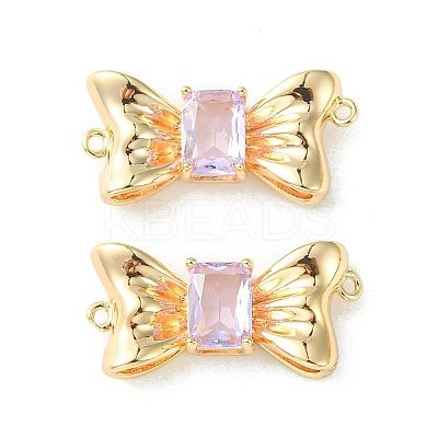 Brass Pave Cubic Zirconia Connector Charms KK-L208-01G-05-1