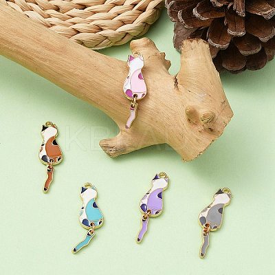 5Pcs 5 Colors Eco-Friendly Alloy Enamel Pendants ENAM-YW0003-57-1