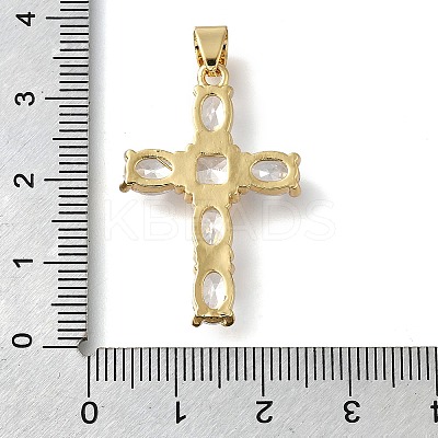 Brass Cubic Zirconia Pendant ZIRC-C021-33G-1