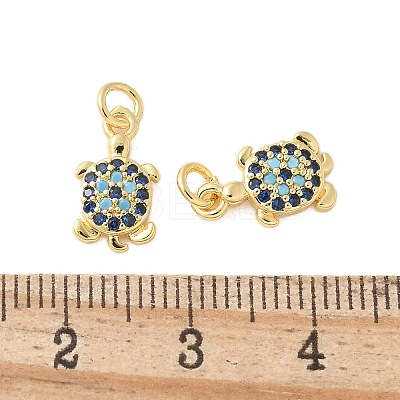 Brass Micro Pave Cubic Zirconia Charms KK-U056-44G-1